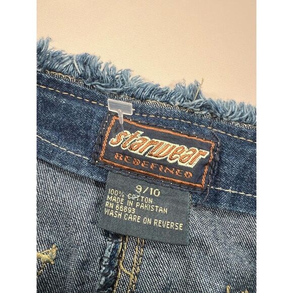 Vintage Starwear Fringe Embroidered Maxi Jean Skirt - 9/10 - Picture 3 of 5